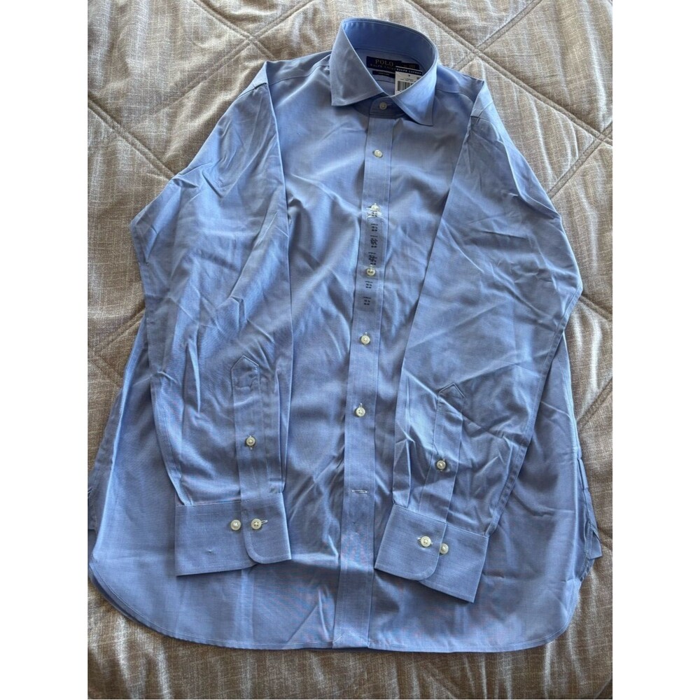 Polo Ralph Lauren: Blue Long Sleeve Dress Shirt, NWT, Unused, Size M